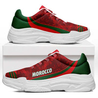 Morocco 2026 Football Chunky Sneakers Go Atlas Lions Islamic Pattern Curve Stylized - Wonder Print Shop