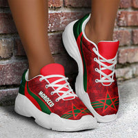 Morocco 2026 Football Chunky Sneakers Go Atlas Lions Islamic Pattern Curve Stylized - Wonder Print Shop