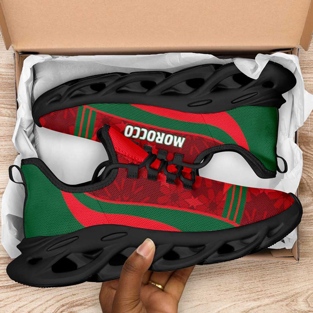 Morocco 2026 Football Clunky Sneakers Go Atlas Lions Islamic Pattern Curve Stylized - Wonder Print Shop