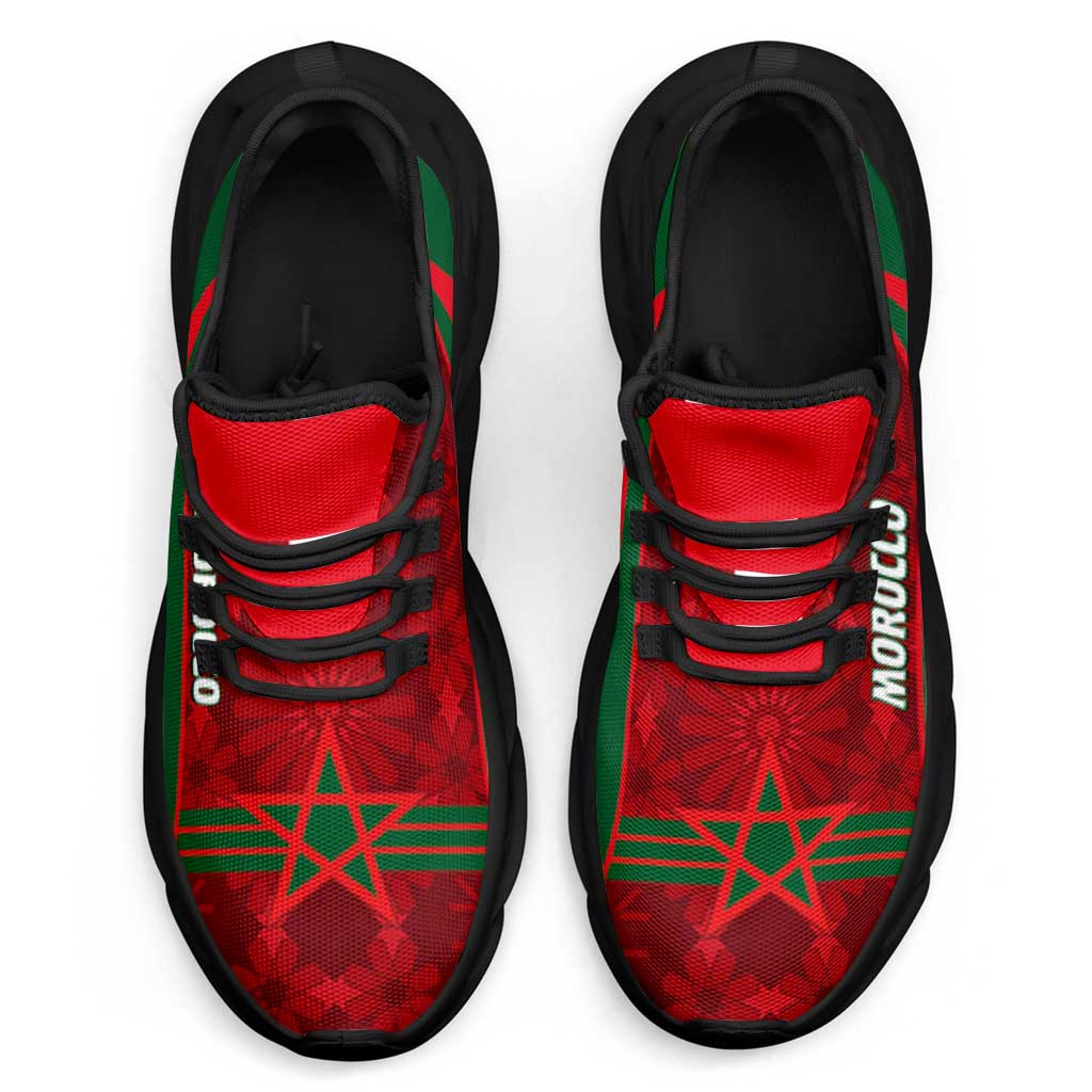 Morocco 2026 Football Clunky Sneakers Go Atlas Lions Islamic Pattern Curve Stylized - Wonder Print Shop