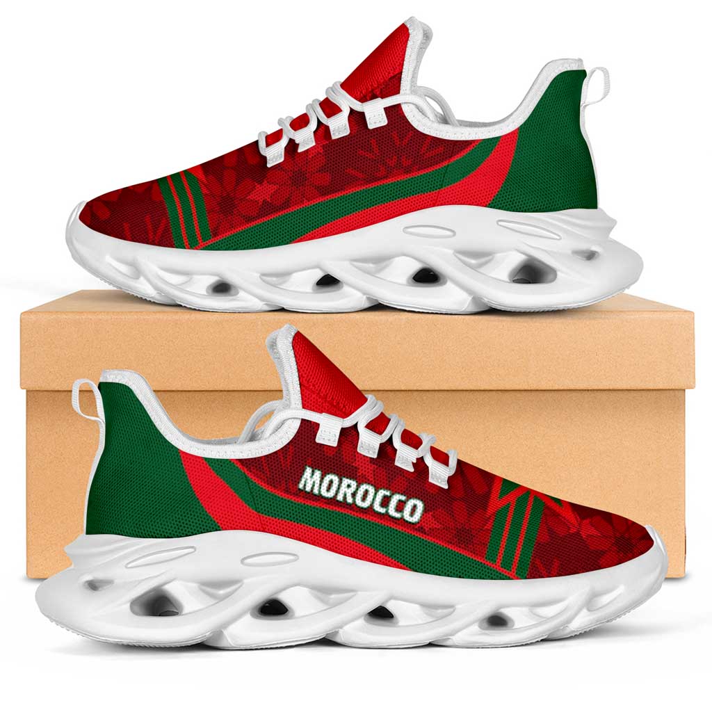 Morocco 2026 Football Clunky Sneakers Go Atlas Lions Islamic Pattern Curve Stylized - Wonder Print Shop