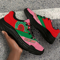 Morocco 2026 World Football Chunky Sneakers Atlas Lions Pink And Flag Color