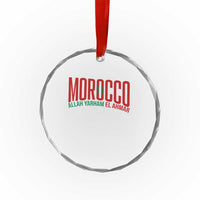 Morocco Flag Pride Allah Yarham El Ahmar Crystal Glass Ornament Moroccan Soccer Football Fans Gift