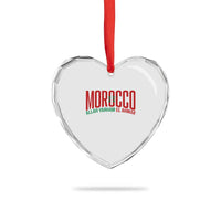 Morocco Flag Pride Allah Yarham El Ahmar Heart Crystal Glass Ornament Moroccan Soccer Football Fans Gift