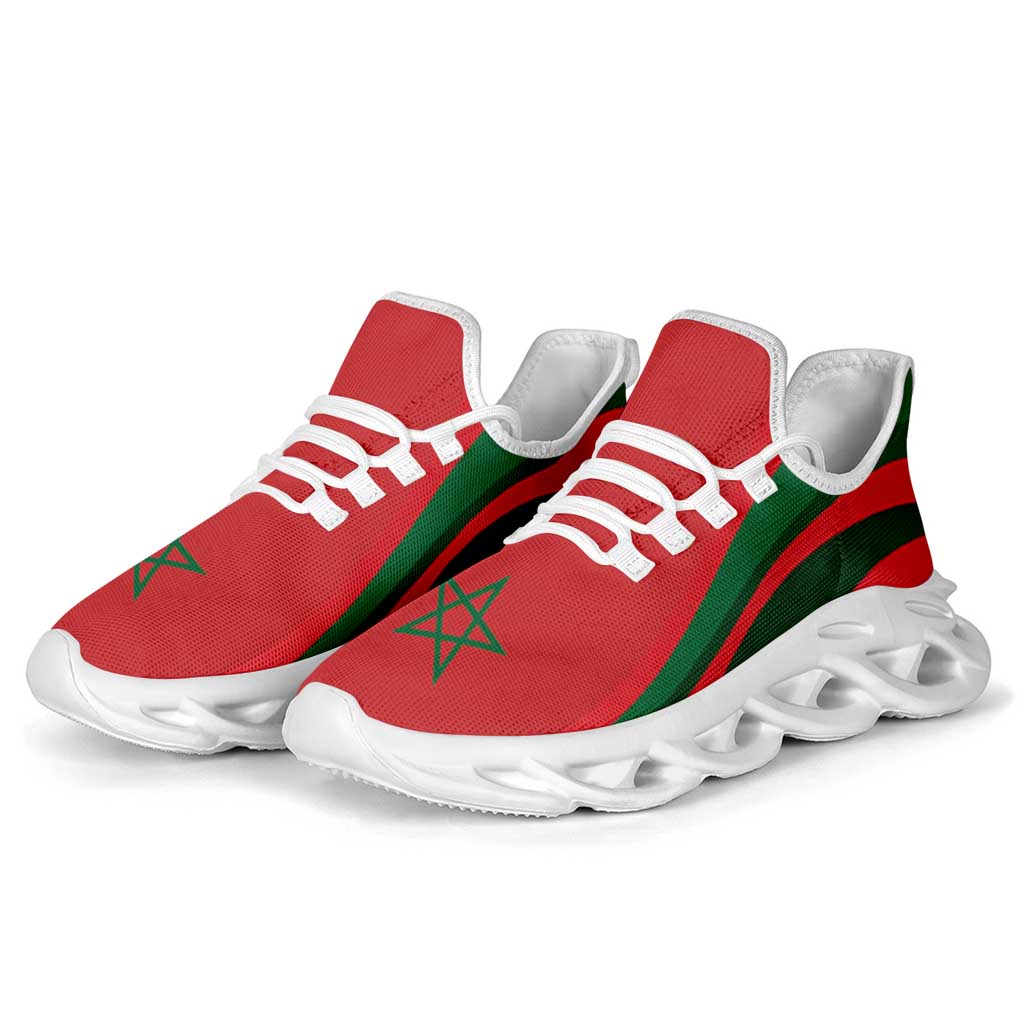 Morocco Football Clunky Sneakers Flag-Inspired Curve Style