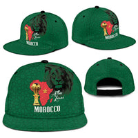 Morocco Football Snapback Cap Atlas Lions Champions African Green Islamic Pattern
