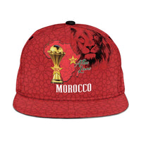 Morocco Football Snapback Cap Atlas Lions Champions African Red Islamic Pattern
