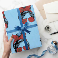 Morocco Girl Wrapping Paper Roll Moroccan Princess Morocco Flag Messy Bun
