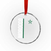 Morocco Green Star Flag Patriotic Moroccan Pride Crystal Glass Ornament