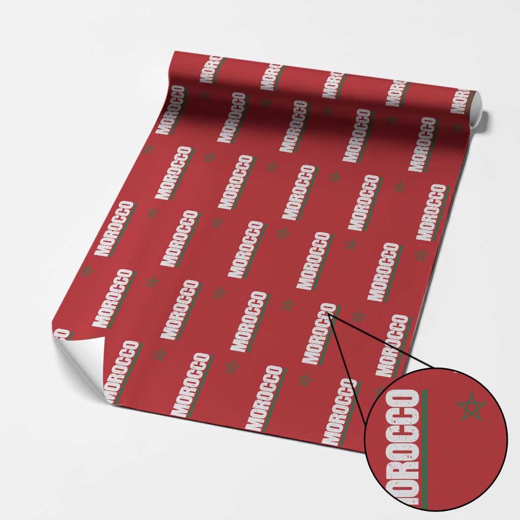 Morocco Green Star Flag Patriotic Moroccan Pride Wrapping Paper Roll