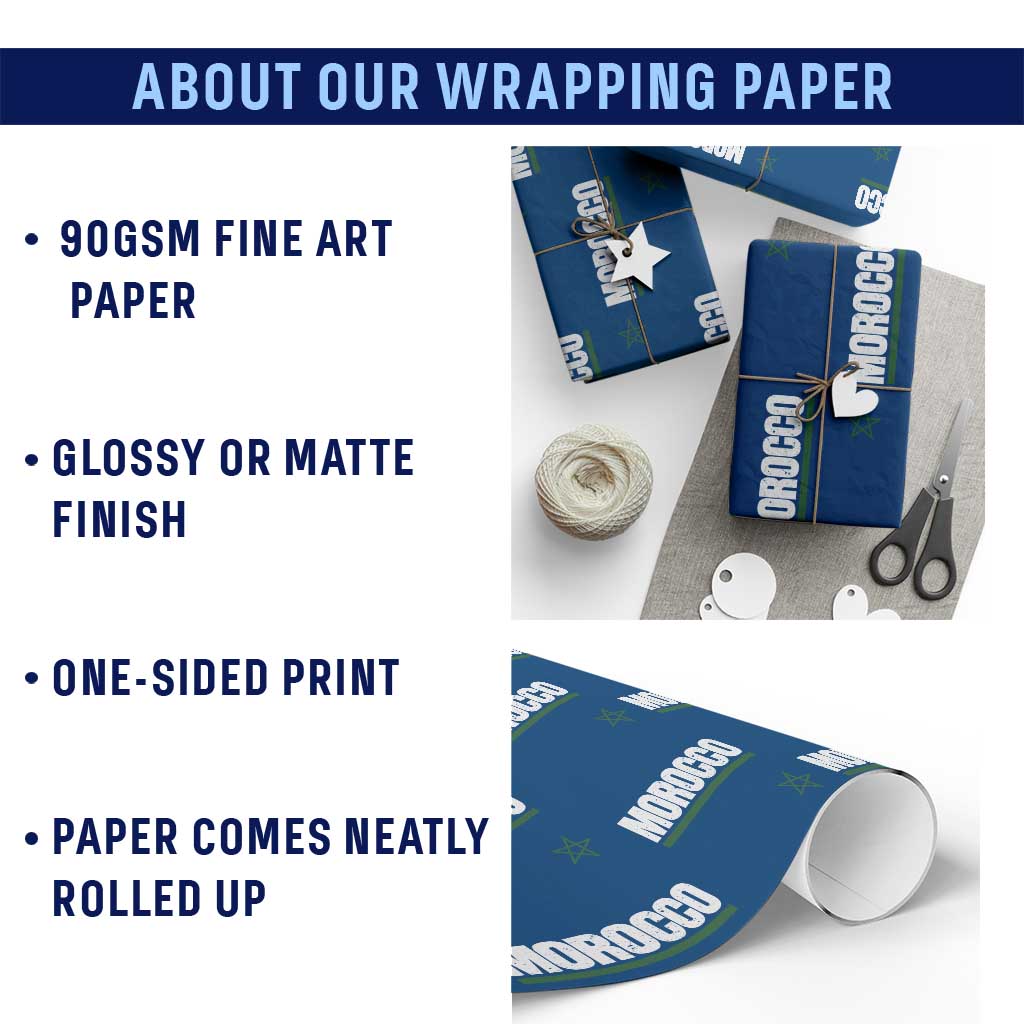 Morocco Green Star Flag Patriotic Moroccan Pride Wrapping Paper Roll