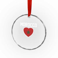 Morocco Heart Flag Crystal Glass Ornament Patriotic Love Gift for Proud Moroccan
