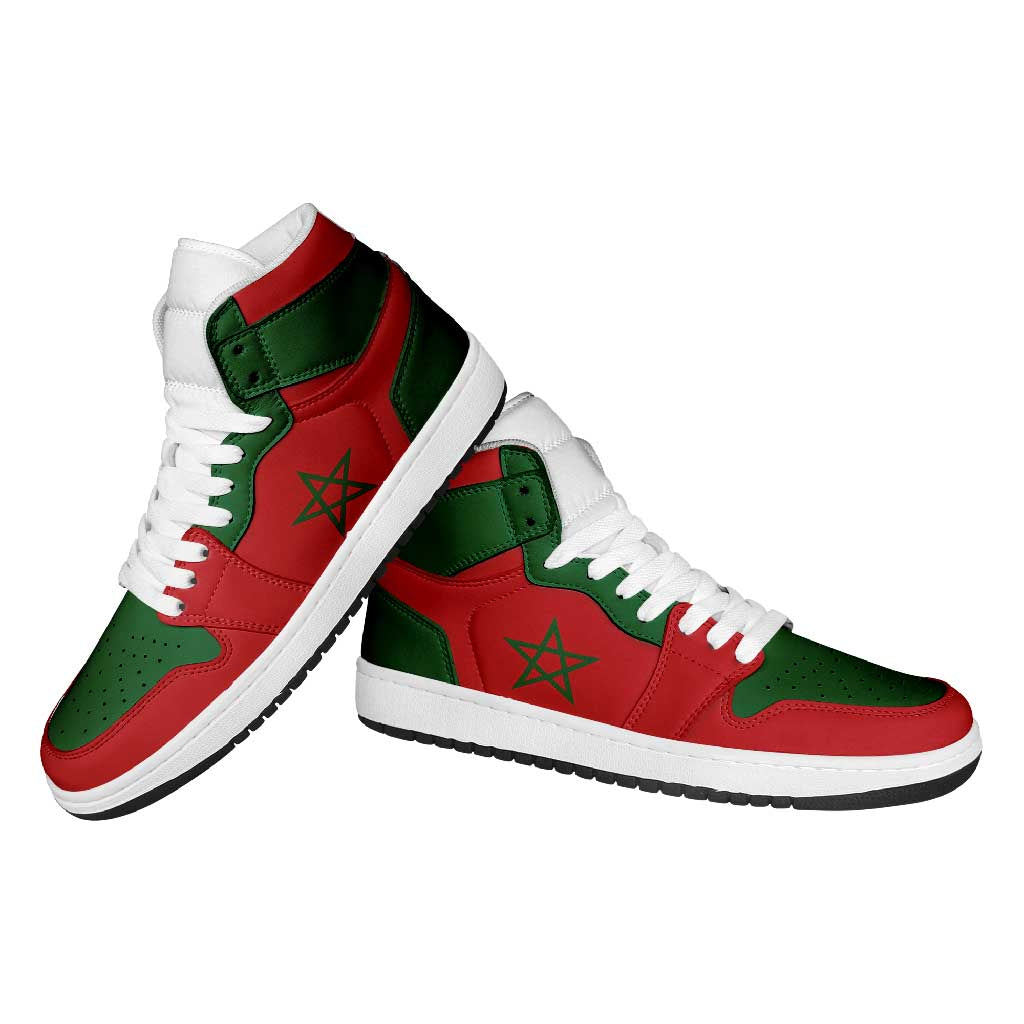 Morocco High Sneakers AJ1 Classic National Flag Style - Wonder Print Shop