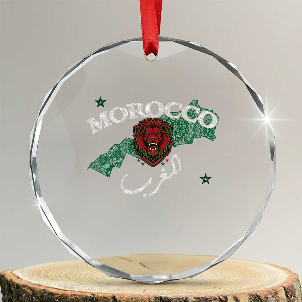 Morocco Lion Maghrib Moroccan Spirit Heritage Crystal Glass Ornament