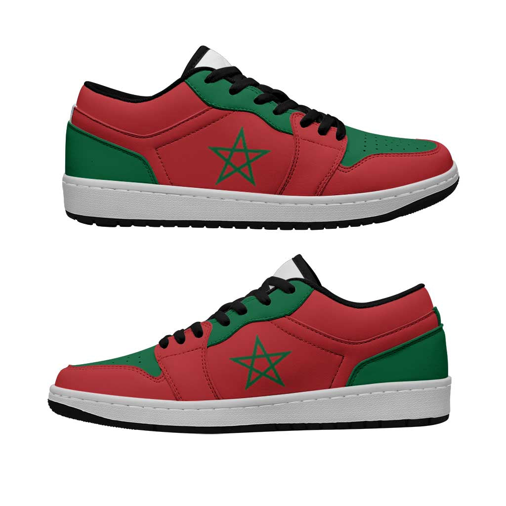 Morocco Low Sneakers Classic National Flag Style - Wonder Print Shop