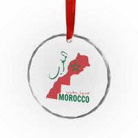 Morocco Map Dima Maghrib with Arabic Calligraphy Crystal Glass Ornament Maghreb Traditional Moroccan Roots Graphic