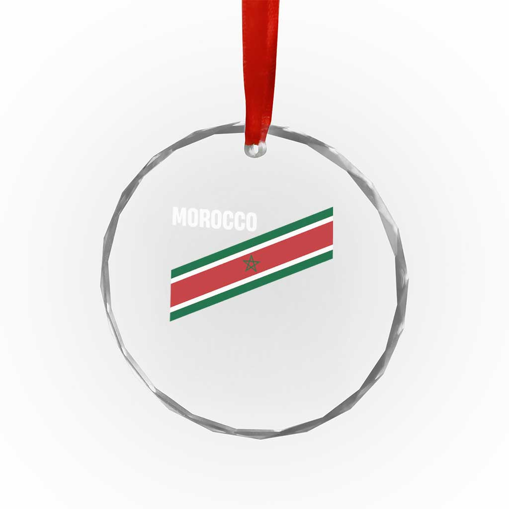 Morocco Moroccan Flag Crystal Glass Ornament Green Star Maroc Stripes