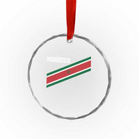 Morocco Moroccan Flag Crystal Glass Ornament Green Star Maroc Stripes