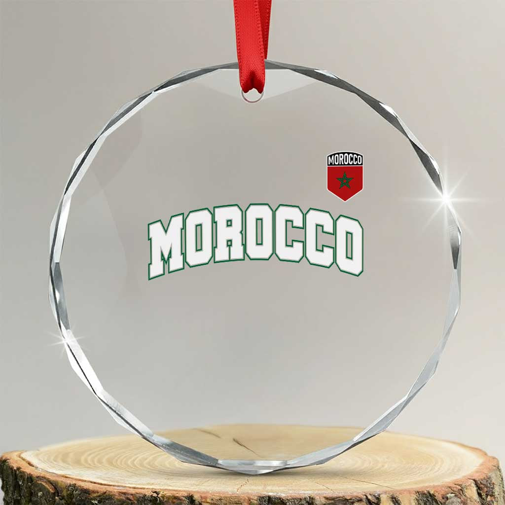 Morocco Moroccan Flag Vintage Pride Crystal Glass Ornament