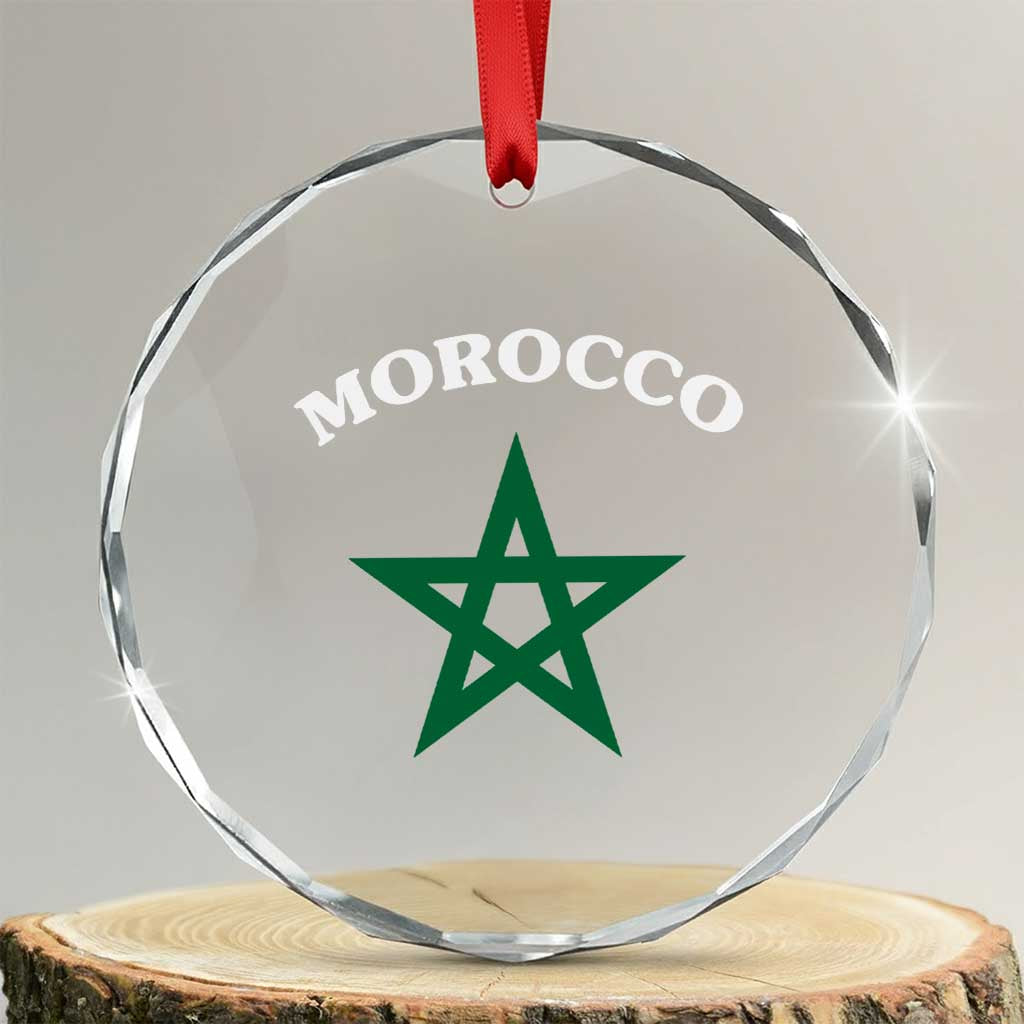 Morocco Pride Flag Star Crystal Glass Ornament Patriotic Moroccan Heritage Souvenir