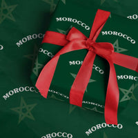 Morocco Pride Flag Star Wrapping Paper Roll Patriotic Moroccan Heritage Souvenir