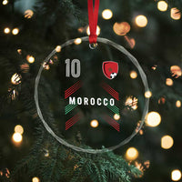 Morocco Soccer Sports Graphic Number 10 Jersey Style Crystal Glass Ornament Proud Moroccan Football Fans Game Day Maghreb Pride