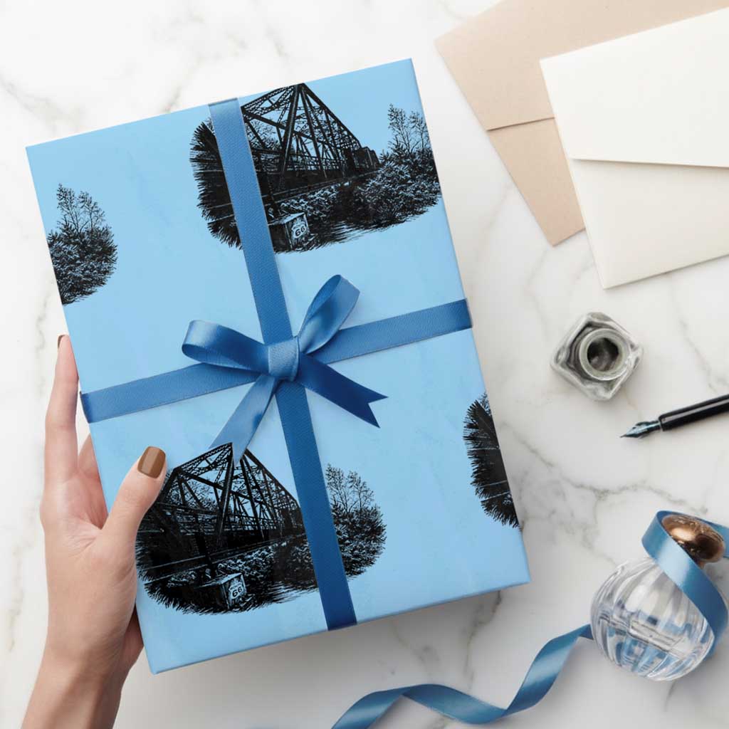 Mother Road Adventure Graphic Wrapping Paper Roll Vintage Route Highway 66 Bridge