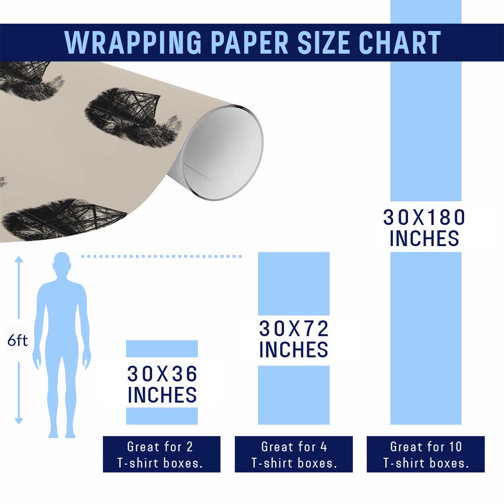 Mother Road Adventure Graphic Wrapping Paper Roll Vintage Route Highway 66 Bridge