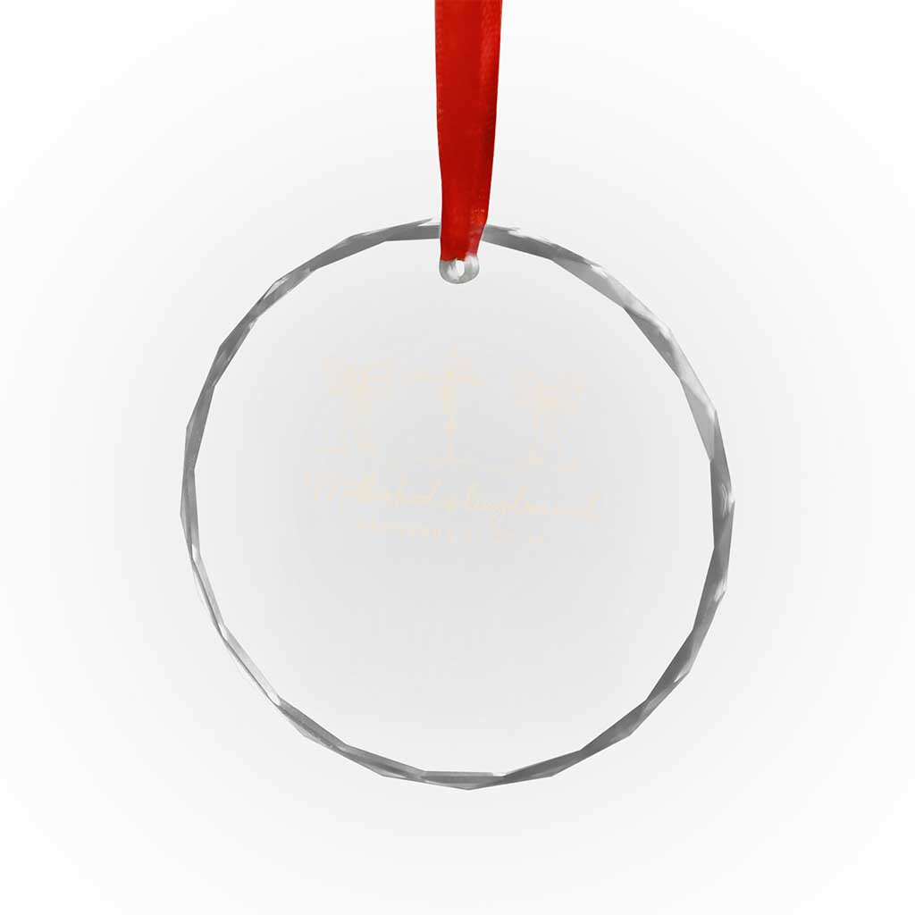 Motherhood Is Kingdom Work Crystal Glass Ornament Cute Christian Mom Mothers Day Coquette Bow Cross