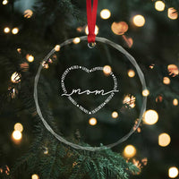 Mothers Day Mom Quotes Crystal Glass Ornament Heart Shape Loving Typography Gift