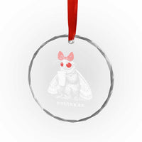 Mothma'am Pink Bow Cryptid Spooky Crystal Glass Ornament Funny Cute Coquette Mothman Legend Graphic