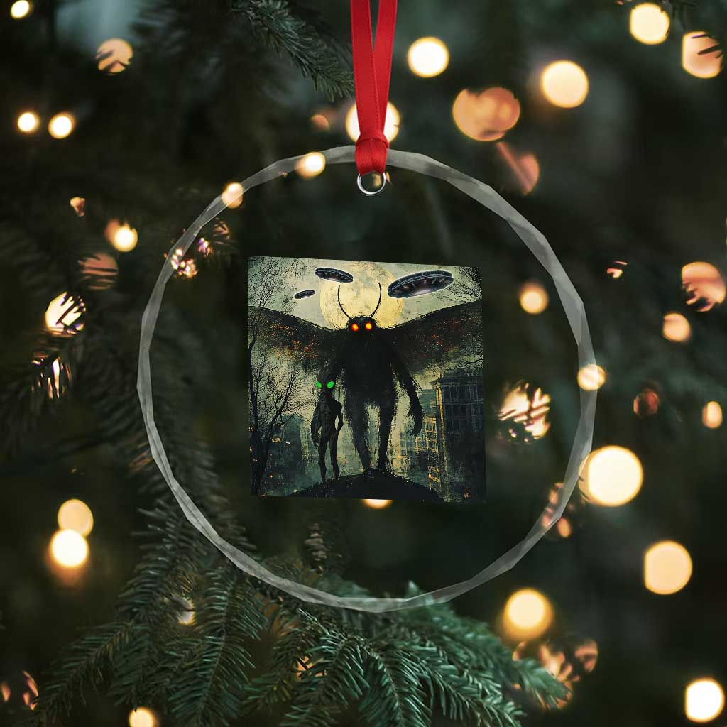 Mothman Aliens Crystal Glass Ornament Funny Cryptid Alien UFO TS10