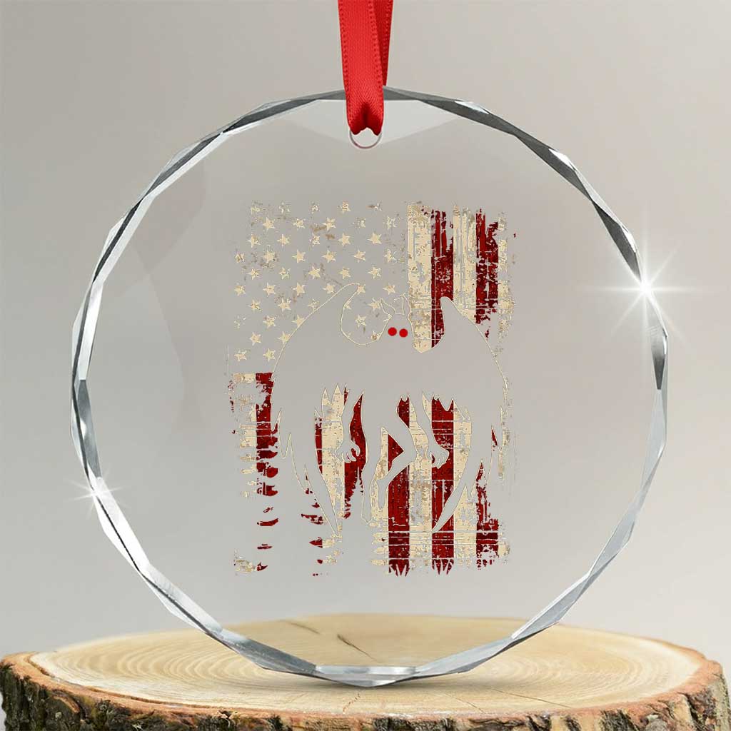 Mothman American Flag Patriotic Cryptid Creature Crystal Glass Ornament