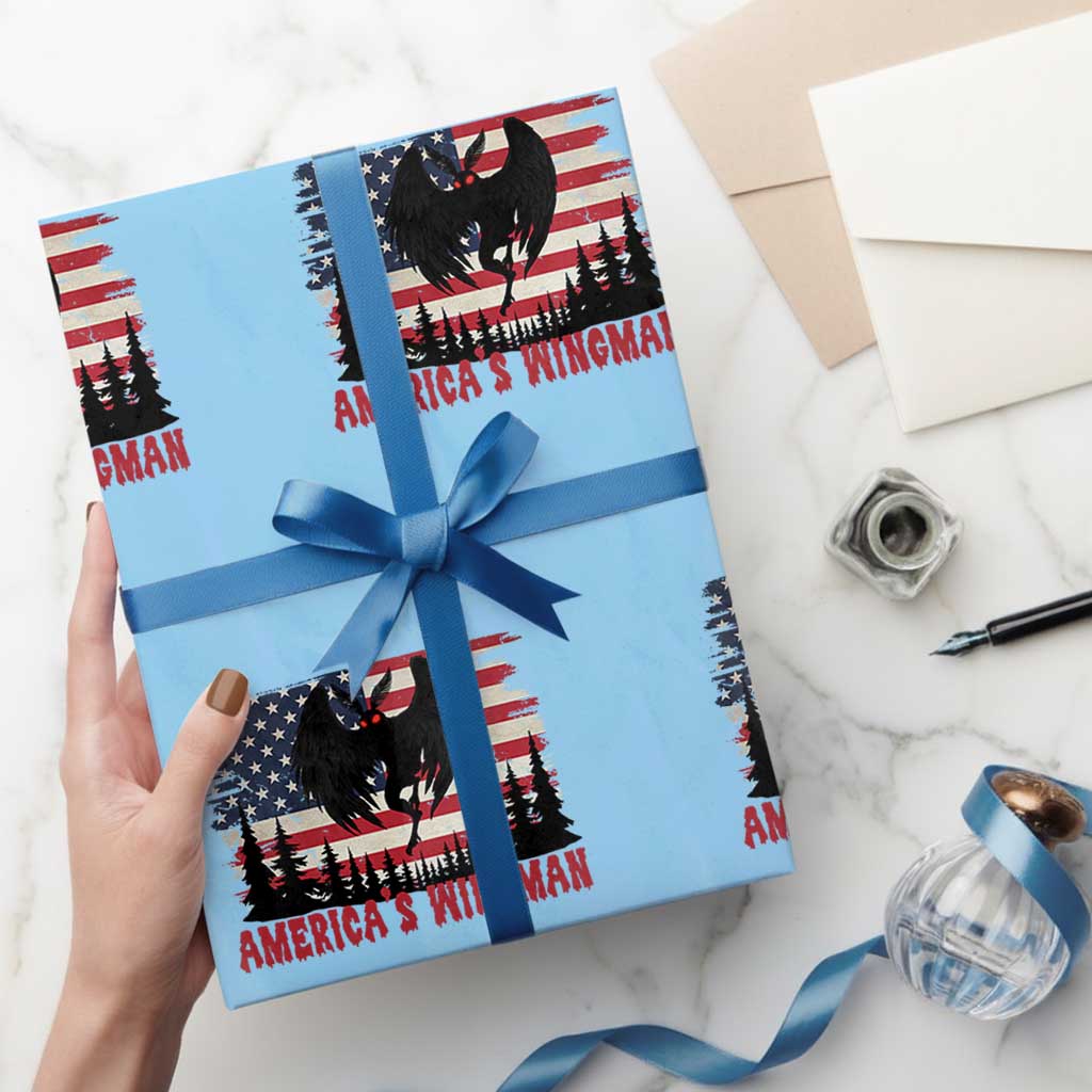 Mothman Americas Wingman Wrapping Paper Roll Funny Patriotic Cryptid
