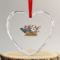 Mothman And Jersey Devil Heart Crystal Glass Ornament Merry Cryptmas Funny Holiday Gift - Wonder Print Shop