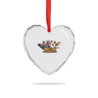 Mothman And Jersey Devil Heart Crystal Glass Ornament Merry Cryptmas Funny Holiday Gift - Wonder Print Shop