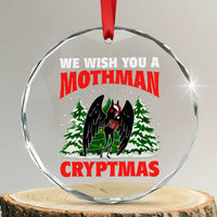 Mothman Christmas Crystal Glass Ornament We Wish You A Mothman Cryptmas Cryptid Cryptidcore TS02