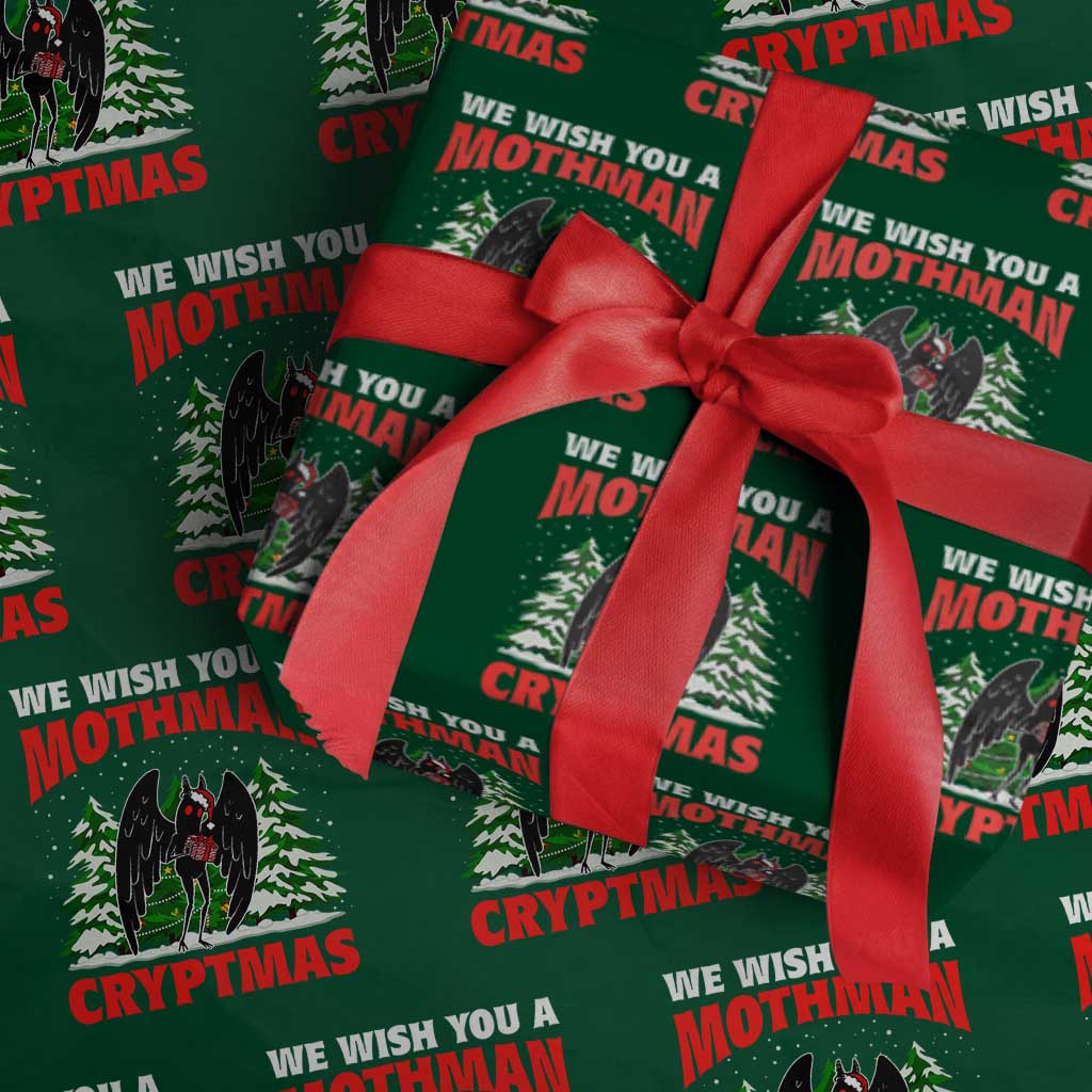 Mothman Christmas Wrapping Paper Roll We Wish You A Mothman Cryptmas Cryptid Cryptidcore