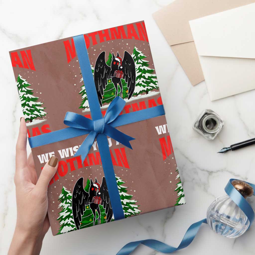 Mothman Christmas Wrapping Paper Roll We Wish You A Mothman Cryptmas Cryptid Cryptidcore