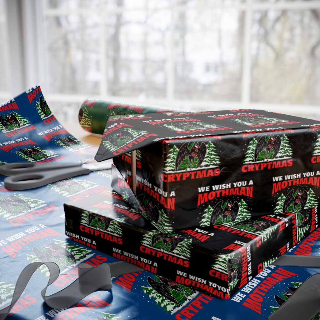Mothman Christmas Wrapping Paper Roll We Wish You A Mothman Cryptmas Cryptid Cryptidcore