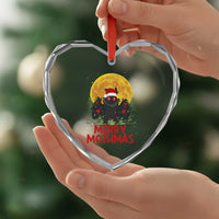 Mothman Christmas Heart Crystal Glass Ornament Funny Merry Mothmas Cryptid Xmas Santa - Wonder Print Shop