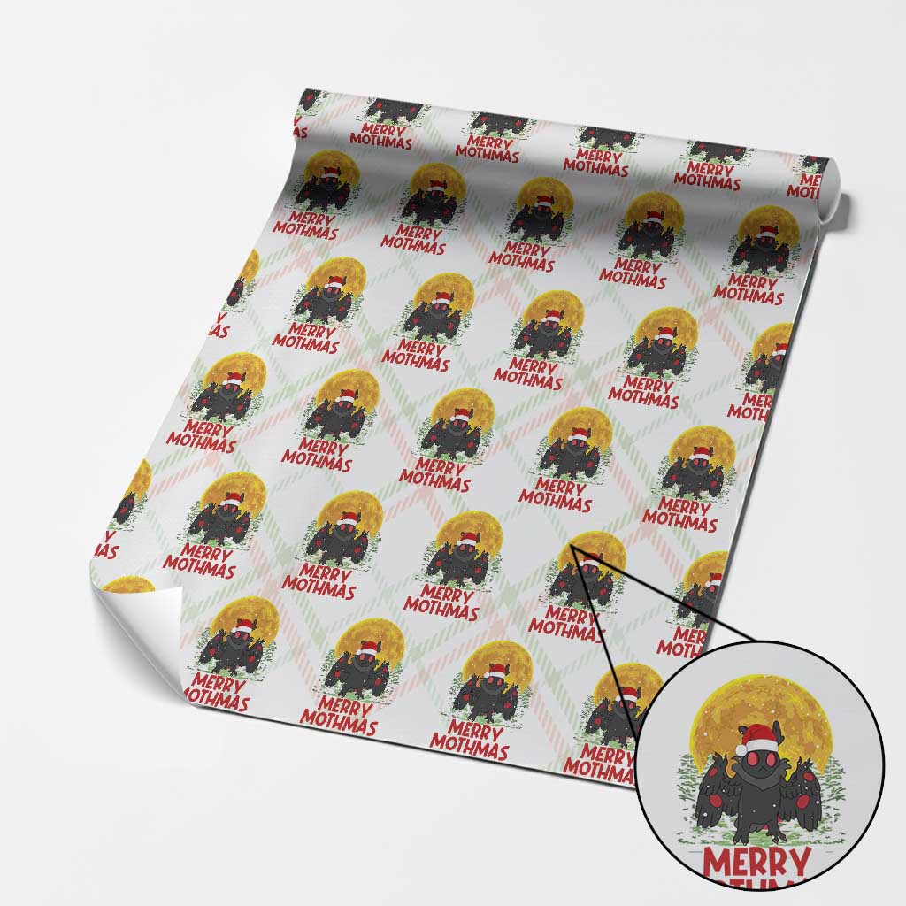 Mothman Christmas Wrapping Paper Roll Funny Merry Mothmas Cryptid Xmas Santa