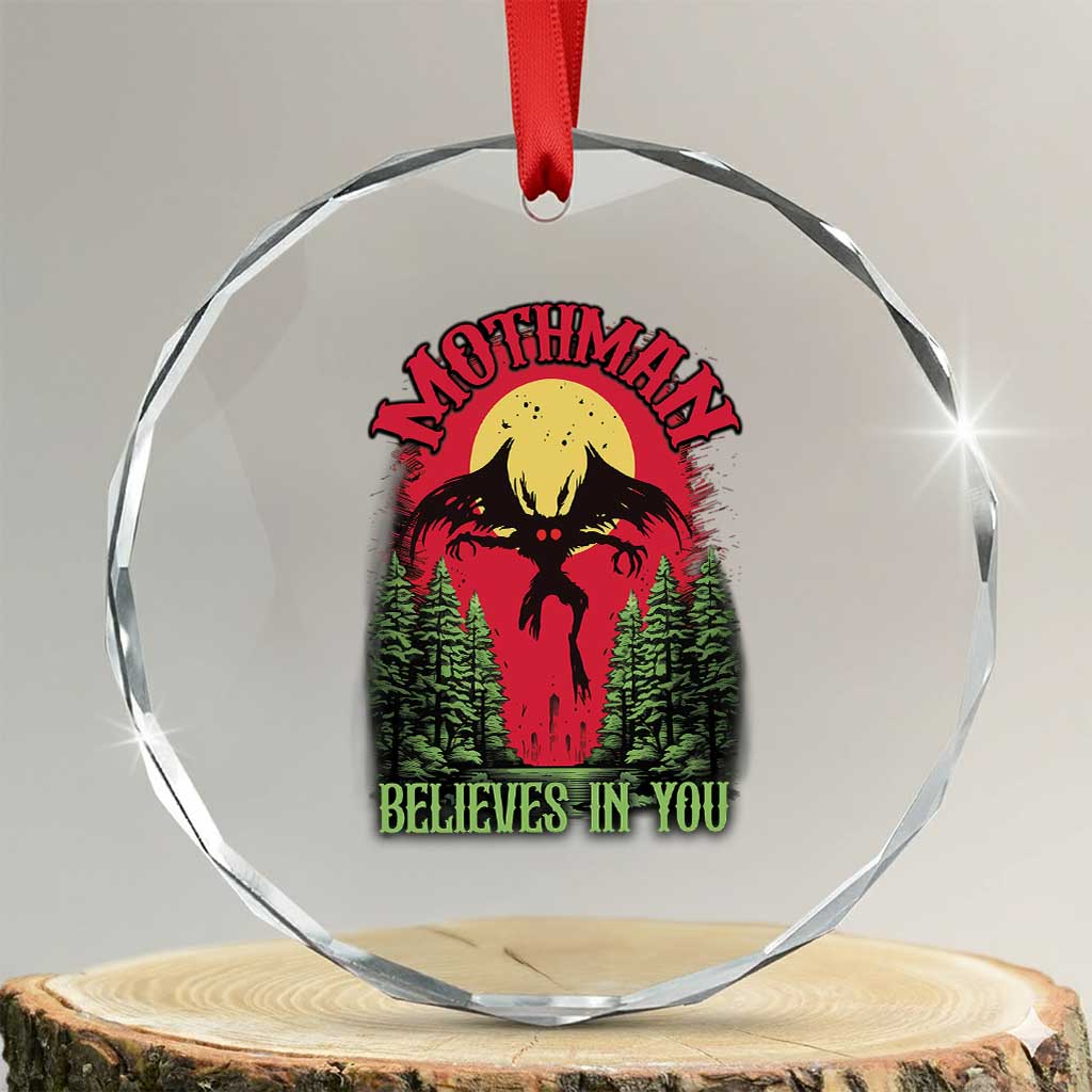 Mothman Crystal Glass Ornament Believes In You Cryptid Cryptozoology TS02