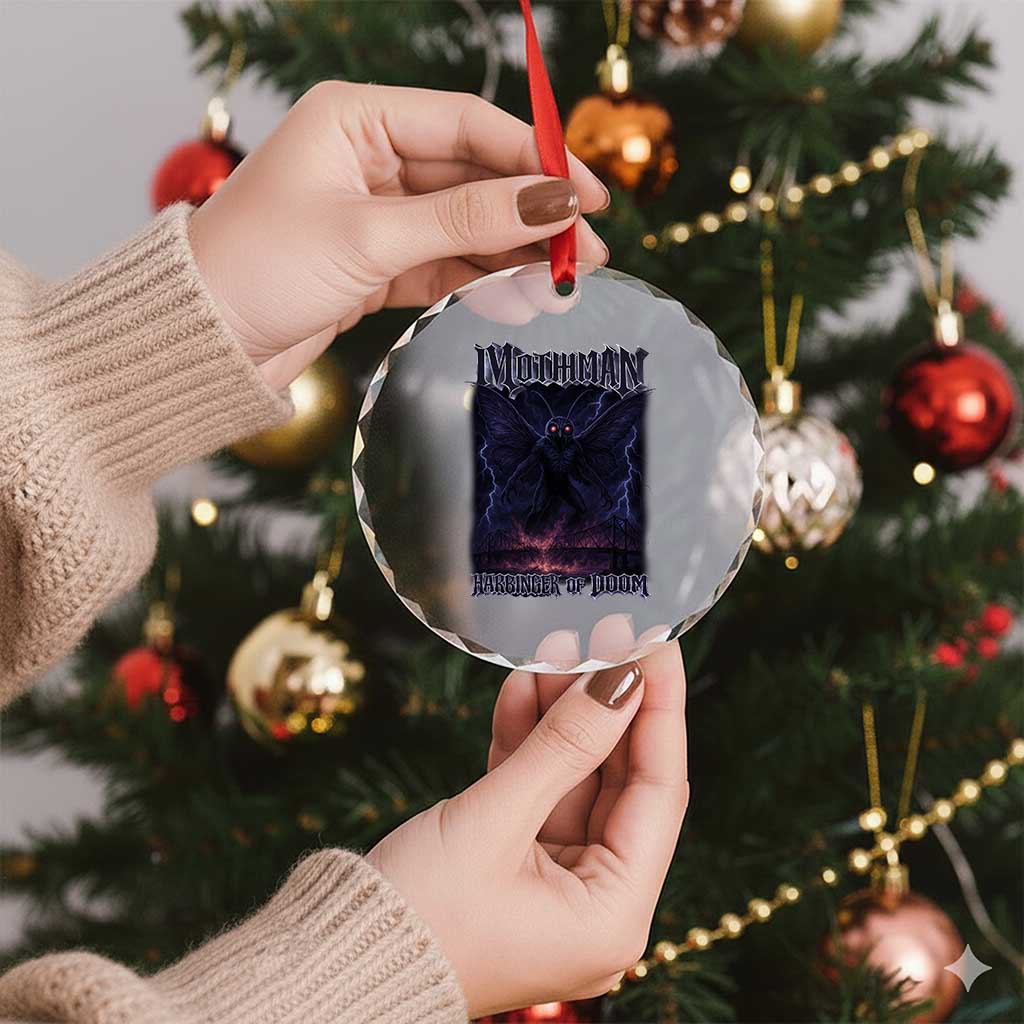 Mothman Crystal Glass Ornament Black Bridge Folk Horror Cryptid Fan