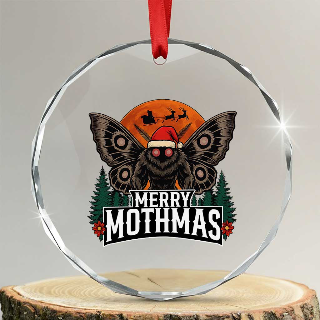 Mothman Crystal Glass Ornament Holiday Humor Merry Mothmas Cryptid Gift TS12