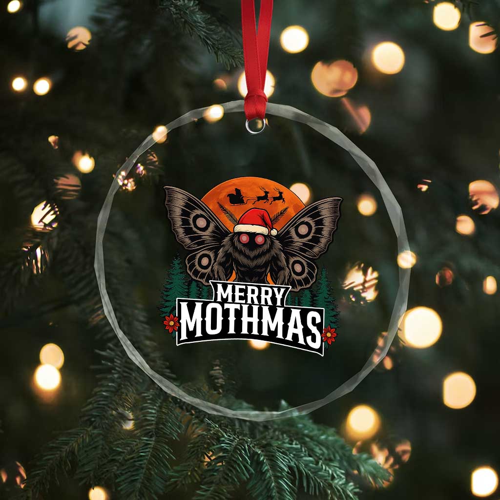 Mothman Crystal Glass Ornament Holiday Humor Merry Mothmas Cryptid Gift TS12