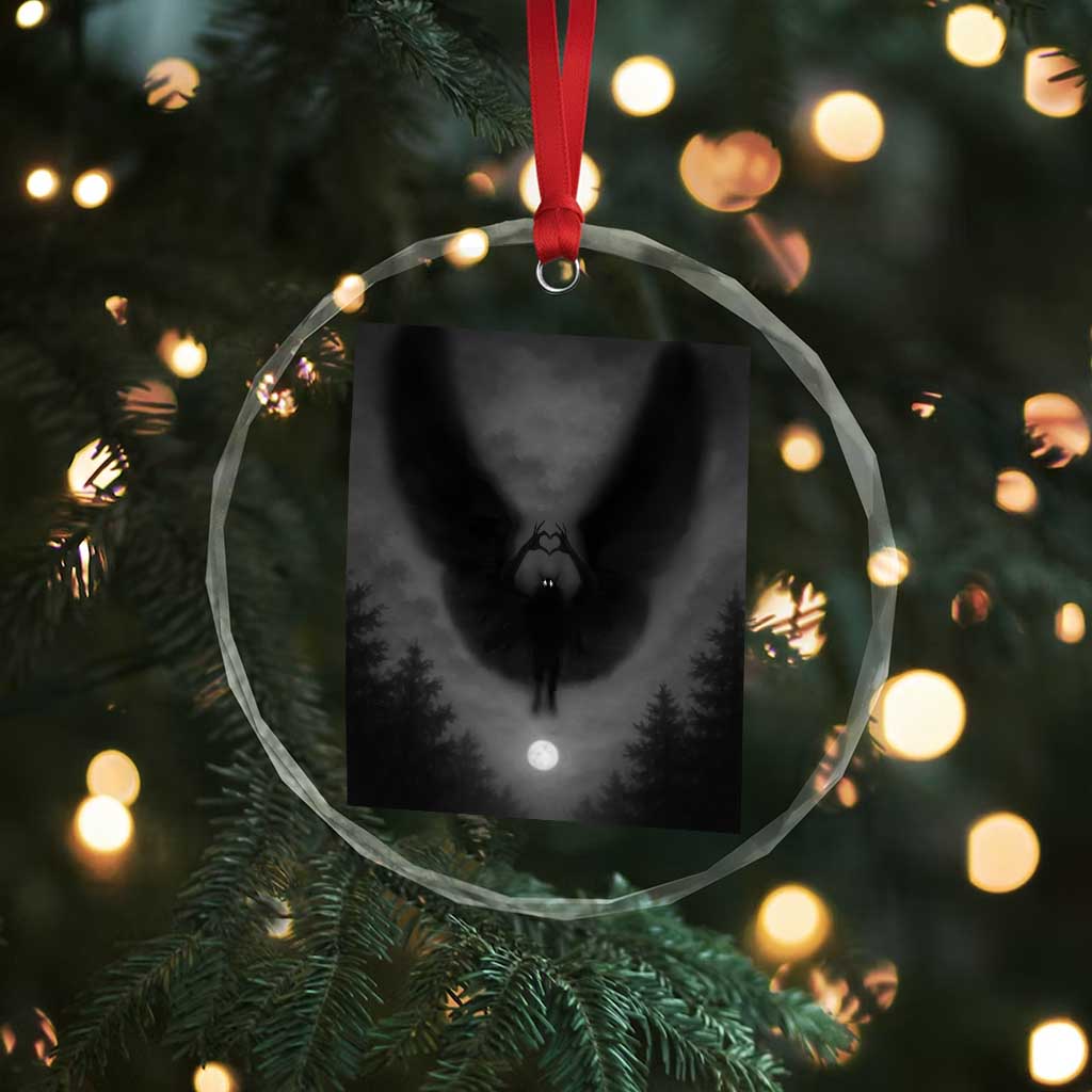 Mothman Crystal Glass Ornament Horror Poster Halloween Cryptid Lover TS10