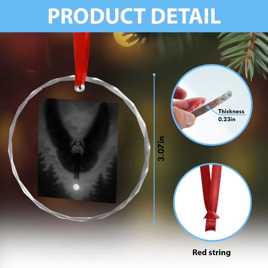 Mothman Crystal Glass Ornament Horror Poster Halloween Cryptid Lover TS10