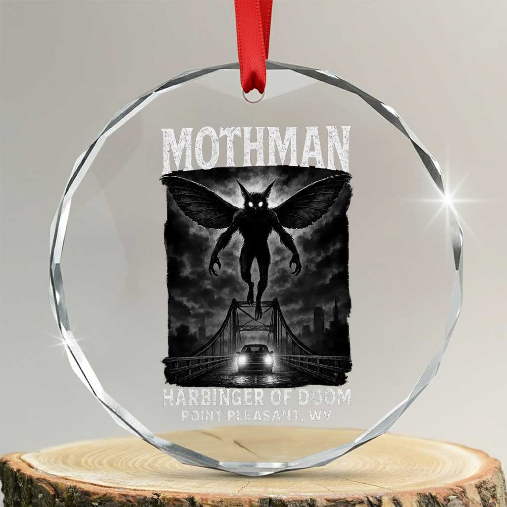Mothman Crystal Glass Ornament Horror Poster Halloween Harbinger of Doom Cryptid Creature TS10