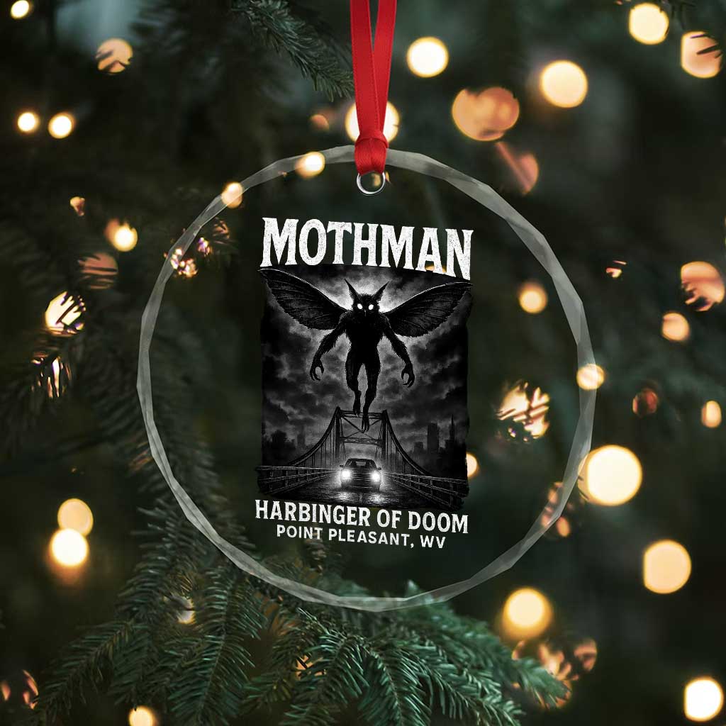 Mothman Crystal Glass Ornament Horror Poster Halloween Harbinger of Doom Cryptid Creature TS10